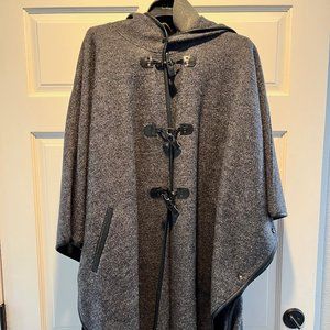 Cole Haan Wool Hooded Cape Poncho